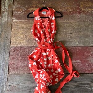 Gorgeous Diane von Furstenberg Wrap Dress / Red Floral Maxi / Size Medium